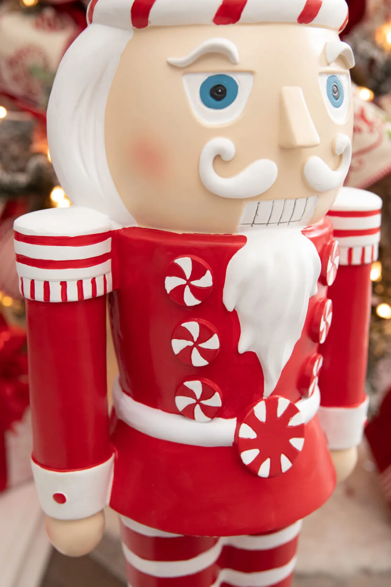 Outlet 35.8” Resin Red And White Peppermint Nutcracker Decoration Christmas Resin