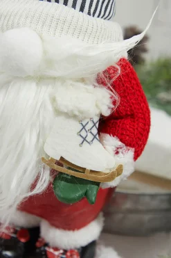 Store 13” Resin Santa Gnome Figurine Christmas Accents