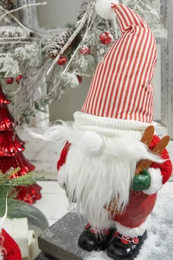 Store 13” Resin Santa Gnome Figurine Christmas Accents