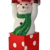 Cheap 26" Resin Snowman Standing In Gift Box Christmas Resin
