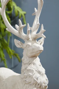 Best Sale 20.5" Resin Standing Whitewash Reindeer Christmas Accents