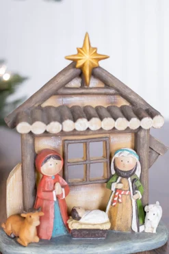 Discount 9” Resin Traditional Kid Nativity Scene Christmas Accents