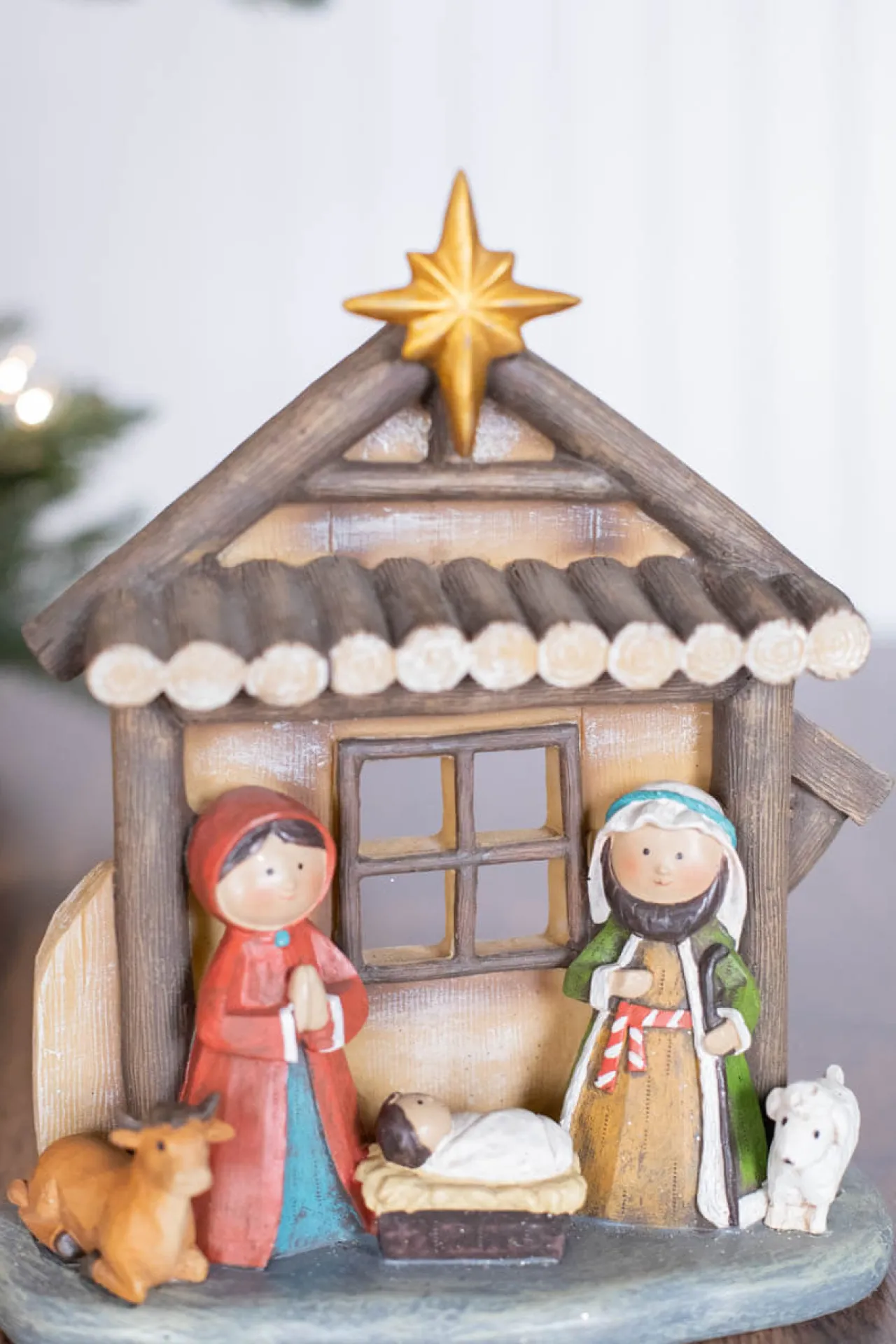 Discount 9” Resin Traditional Kid Nativity Scene Christmas Accents
