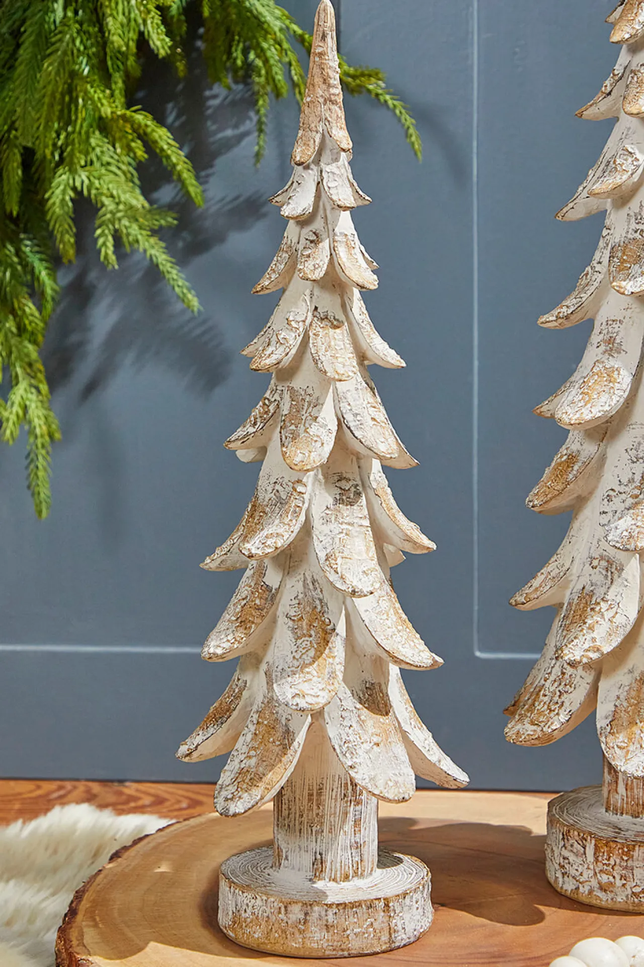 New 15" Resin Winter Forest Tree Christmas Accents