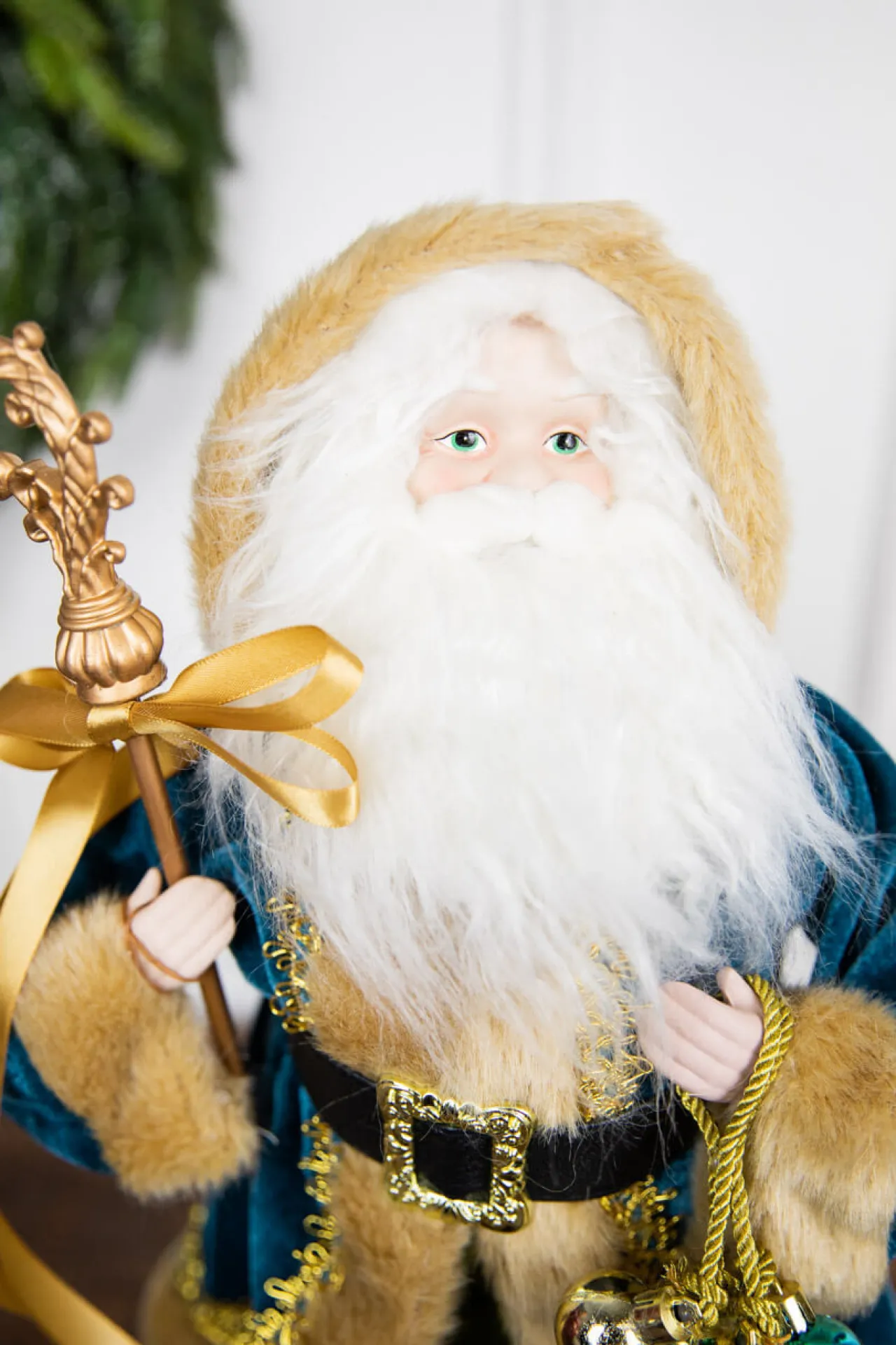 Fashion 18” Santa Figure - Blue Coat Christmas Accents