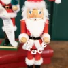 Hot 15" Santa Nutcracker With Peace Garland Christmas Accents