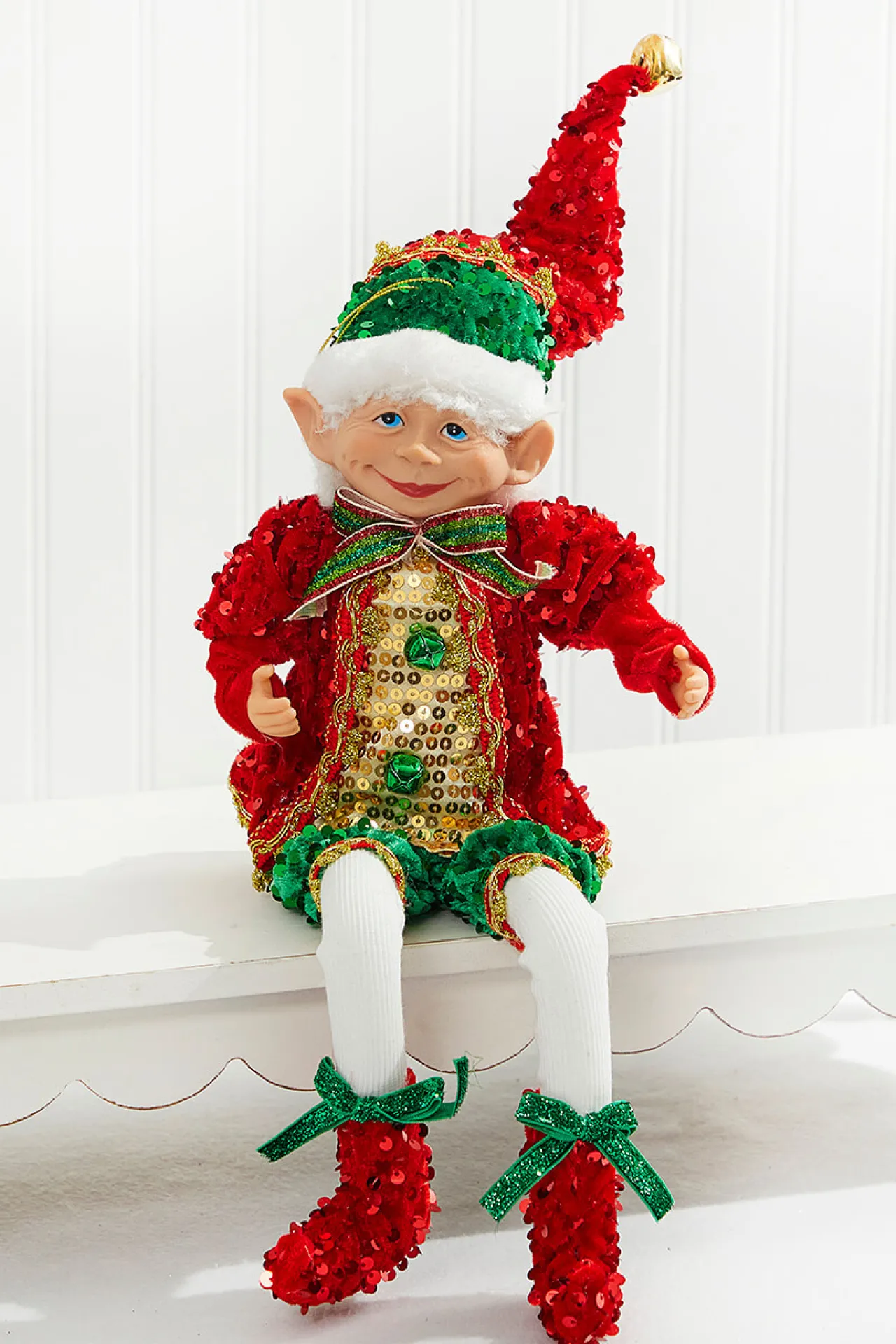 Clearance 17" Sequin Bendable Elf Christmas Accents