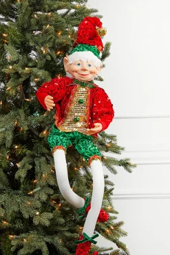Clearance 30" Sequin Bendable Elf Christmas Accents