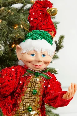 Clearance 30" Sequin Bendable Elf Christmas Accents
