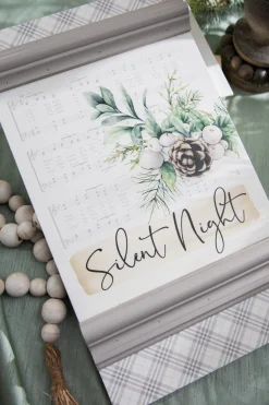 Store 15” Silent Night Wood Sign Christmas Accents