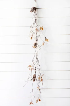 Fashion 48" Snow W/Glitter Winter Chalet Garland - Natural/Frost Christmas Garlands