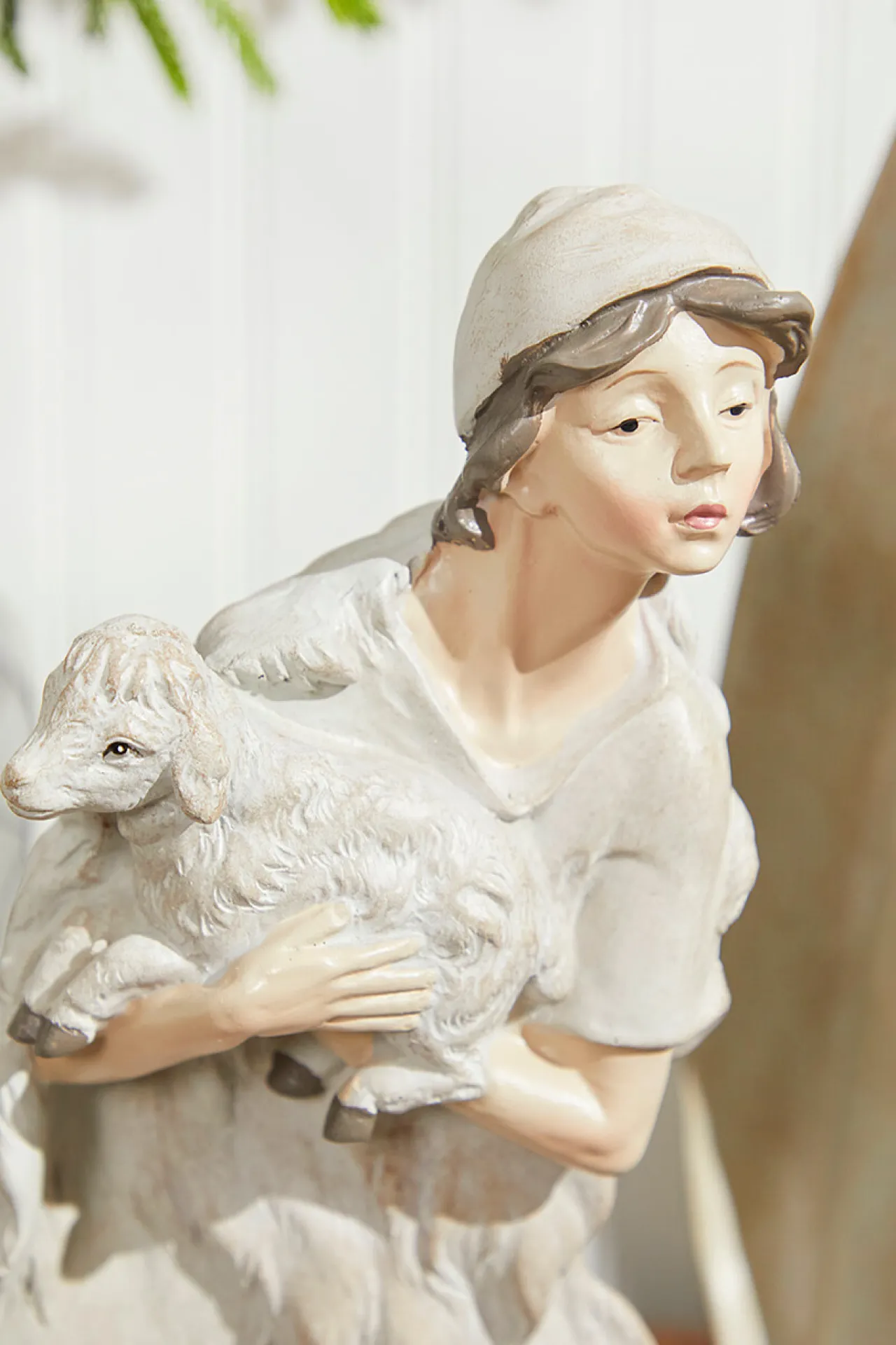Online 7-18" Whitewash Nativity With Gold Trim - Set Of 9 Christmas Accents