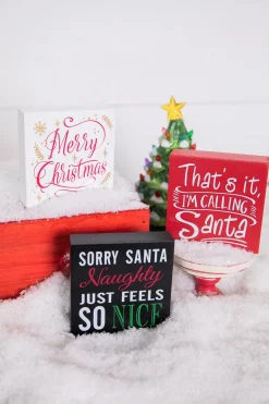 Fashion 4” Wood Holiday Sign Christmas Accents