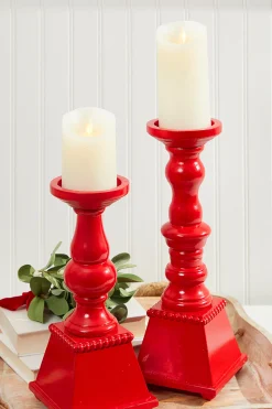 Cheap 14" Wood/Metal Candle Stand Christmas Accents