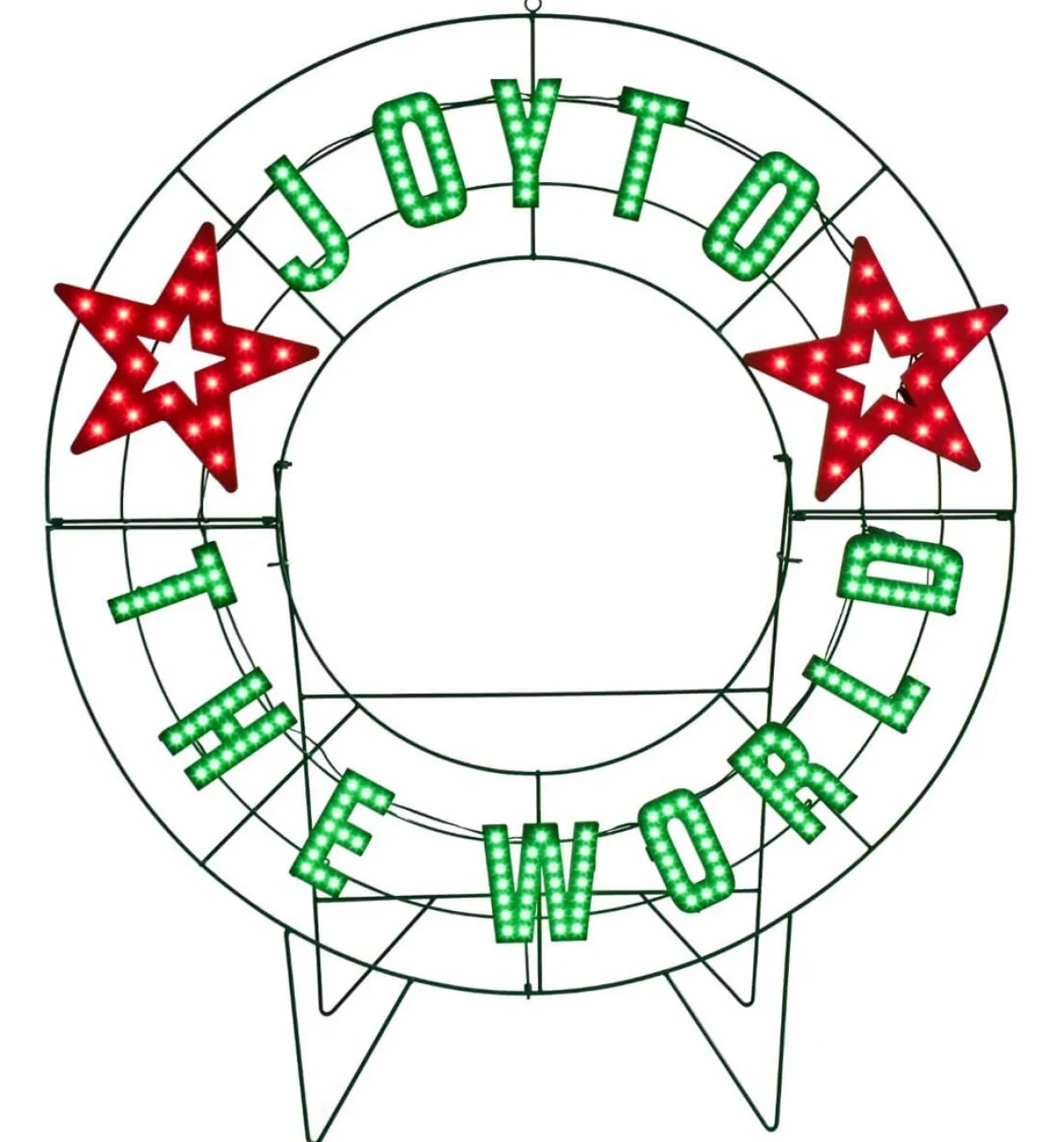 Best 40" Wreath - Joy To The World With Stars With 223 Lights Outdoor Lighting