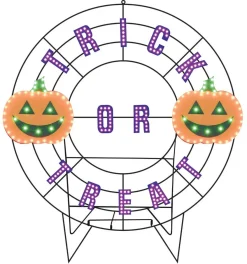 Best 40" Wreath - Trick Or Treat With Jack O'Lanterns With 239 Lights Outdoor Lighting
