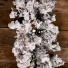 Sale 9’ X 14” Lit Flock Furry Pine Garland Christmas Garlands