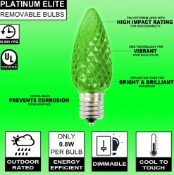 Best C9 Platinum Elite LED SMD Bulb (25 Bulbs/bag) - Faceted, Green Bulbs|Outdoor Lighting