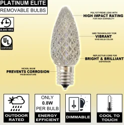 Cheap C9 Platinum Elite LED SMD Bulb (25 Bulbs/bag) - Faceted, Warm White Bulbs|Outdoor Lighting