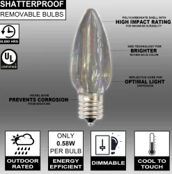 New C9 Wonderful LED SMD Bulb (25 Bulbs/bag) - Smooth, Warm White Bulbs|Outdoor Lighting
