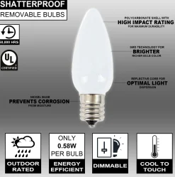 Sale C9 Wonderful LED SMD Bulb (25 Bulbs/bag) - Frosted, Pure White Bulbs|Outdoor Lighting