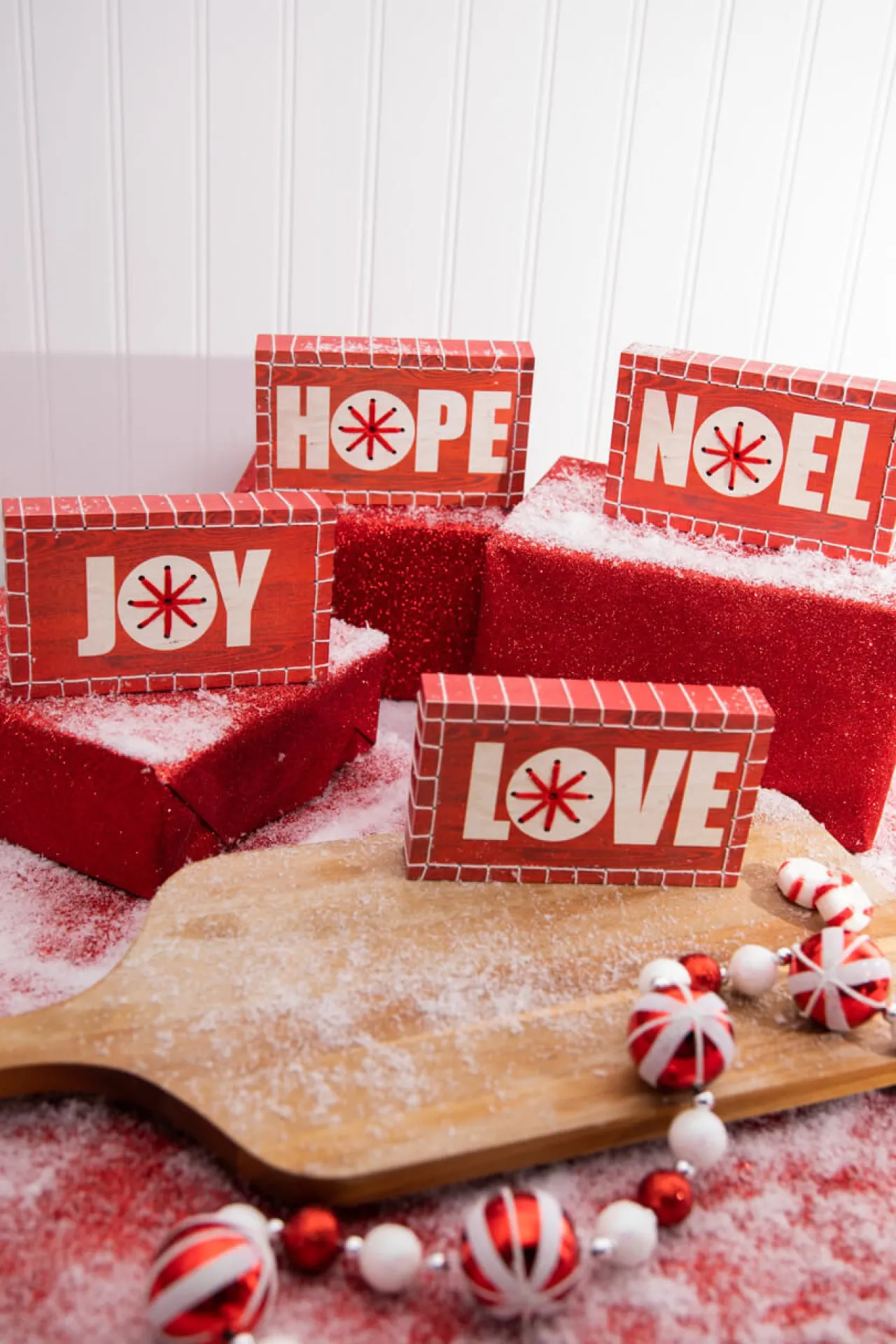 Store Christmas Words Block Christmas Accents