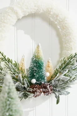 Discount Frosted Christmas Tree Wreath Ornament Christmas Accents