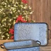 Cheap Galvanized Metal Trays - Set Of 2 Christmas Accents