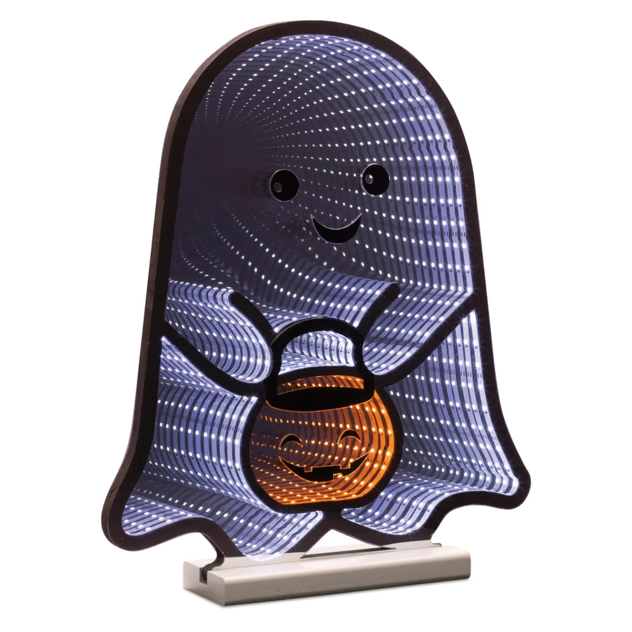 Clearance 16"H Ghost With Candy Bucket Infinity Light Infinity Lights|Indoor Lighting