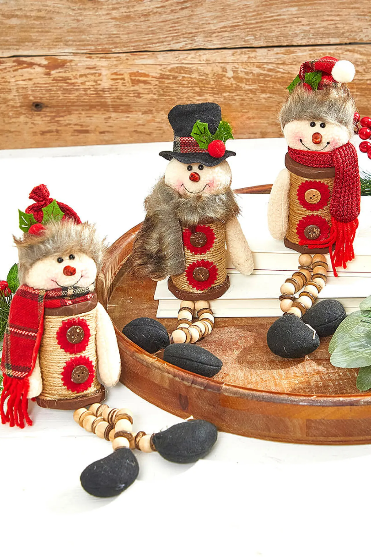 Outlet 14”H Plush Holiday Snowman Christmas Accents