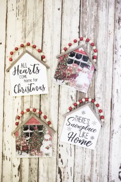 Store 7.5”H Snowman Wall Hanging With Beaded Hanger Christmas Accents