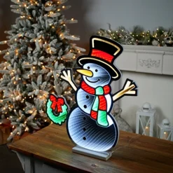 Hot 23.5"H Snowman With Wreath Infinity Light Infinity Lights|Indoor Lighting