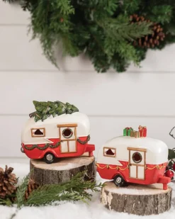 Flash Sale Light Up Resin Christmas Campers Christmas Accents