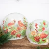 Hot Lighted Glass Disc - Set Of 2 Christmas Accents