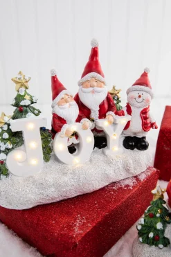 Clearance Lighted Holiday Resin Figure - Snowman On Right Christmas Accents