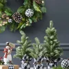 Flash Sale Pine Tree With Plaid Fabric - Medium Christmas Accents