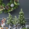 Store Pine Tree With Plaid Fabric - Small Christmas Accents
