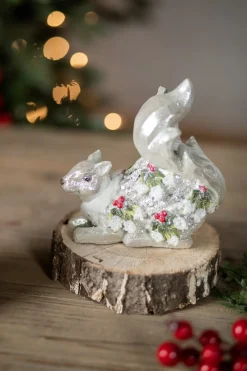 Online Resin Holly Berry Squirrel Figurine Christmas Accents
