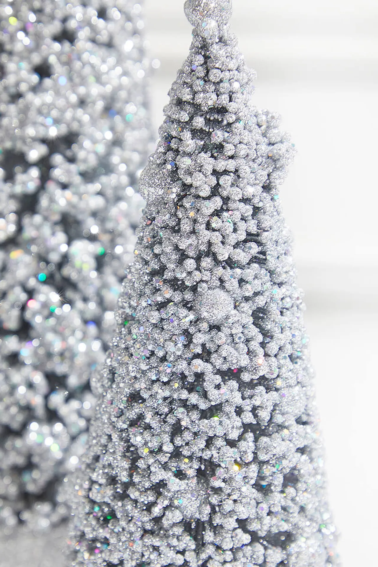 Fashion Silver Bottle Brush Trees - Set Of 3 Christmas Accents
