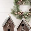 Clearance Wood Galvanized Metal Birdhouse Christmas Accents