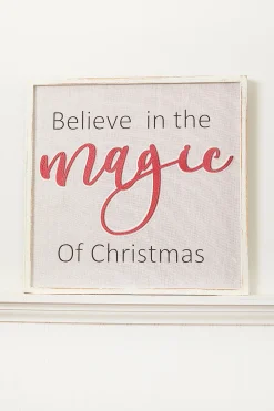 Clearance 16"x16" "Believe In The Magic Of Christmas" Wall Decor Christmas Accents